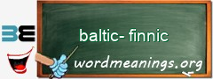 WordMeaning blackboard for baltic-finnic